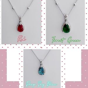 925S Silver Necklace With CZ Simulated Diamonds